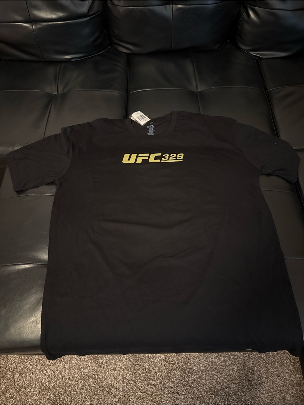 UFC 329 Black T-Shirt with Gold Logo